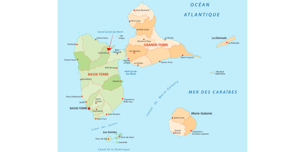 location voiture Lamentin Guadeloupe localisation